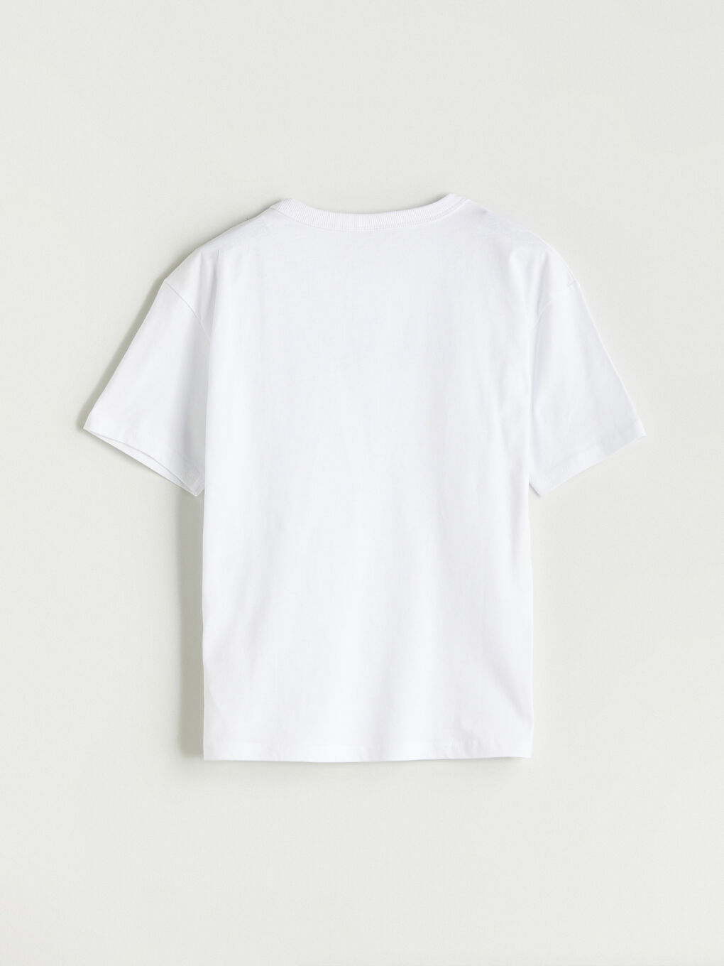 Beyaz Bisiklet Yaka Erkek Çocuk Tişört-2