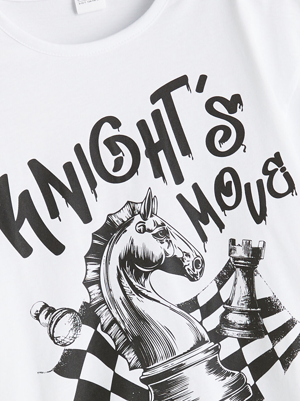 Beyaz Bisiklet Yaka Erkek Çocuk Pijama Üst-1