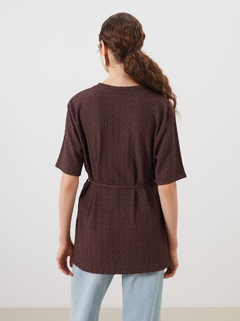 Crew Neck Textured Blouse -S5Q238Z8-HDR
