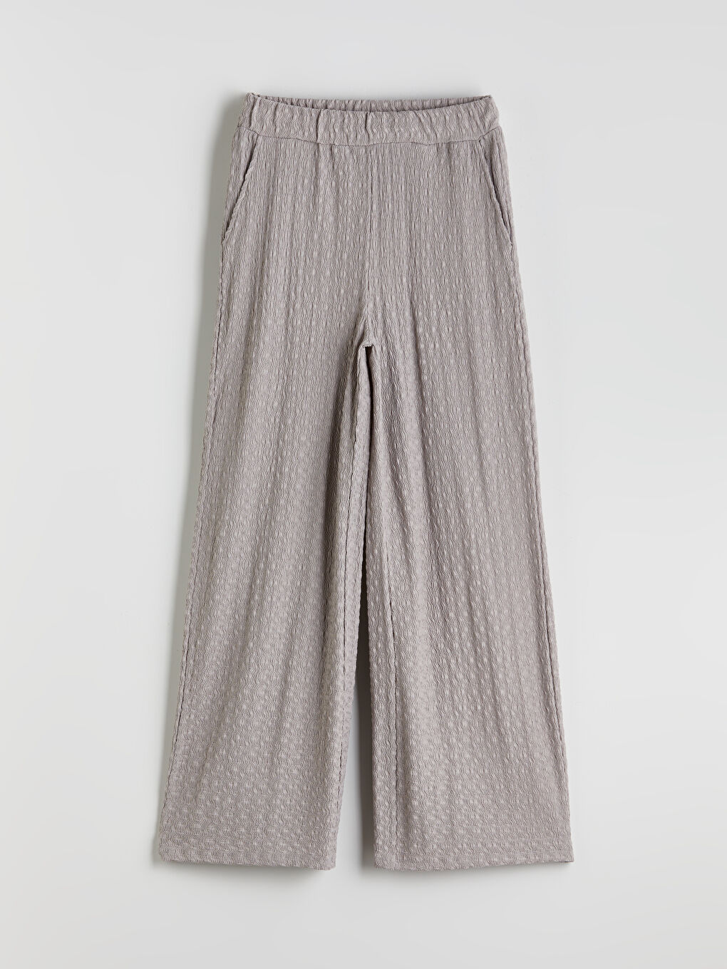 Elasticated Waist Textured Women's Trousers -S5Q239Z8-GCD