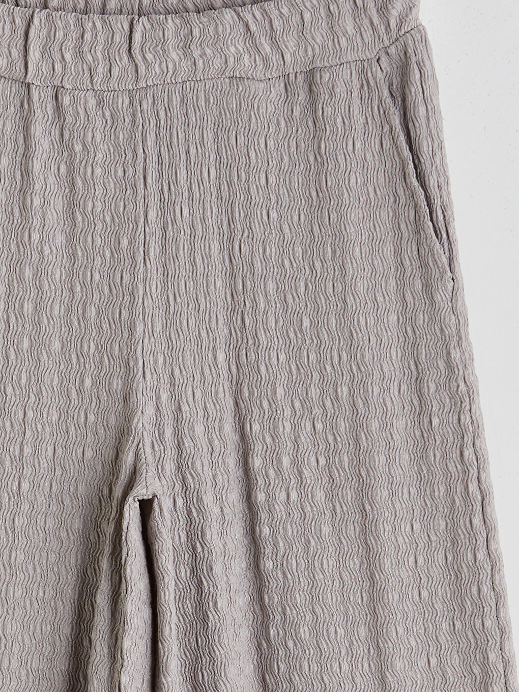 Elasticated Waist Textured Women's Trousers -S5Q239Z8-GCD