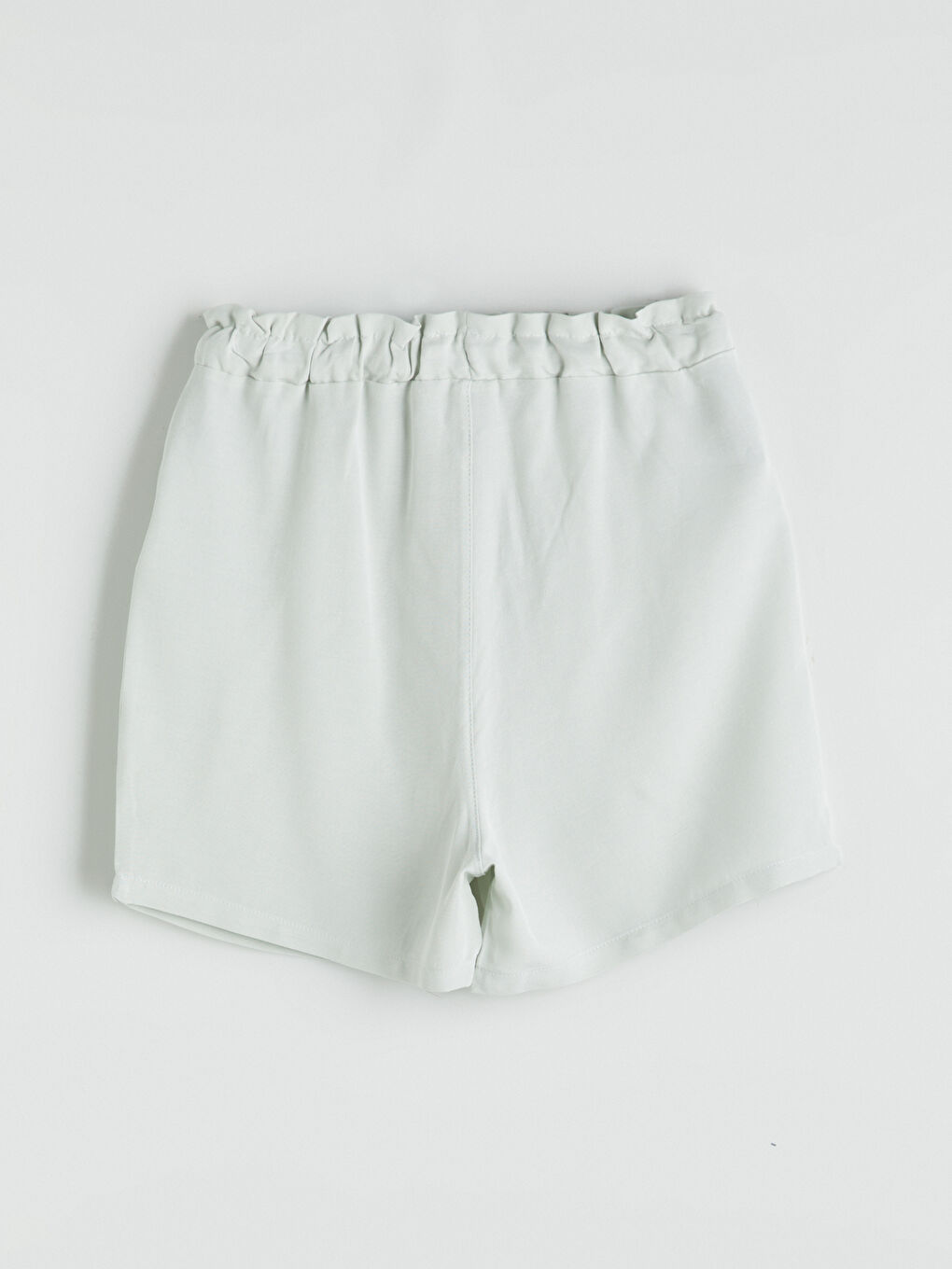 Gri Beli Lastikli Keten Karışımlı Kız Çocuk Şort-2