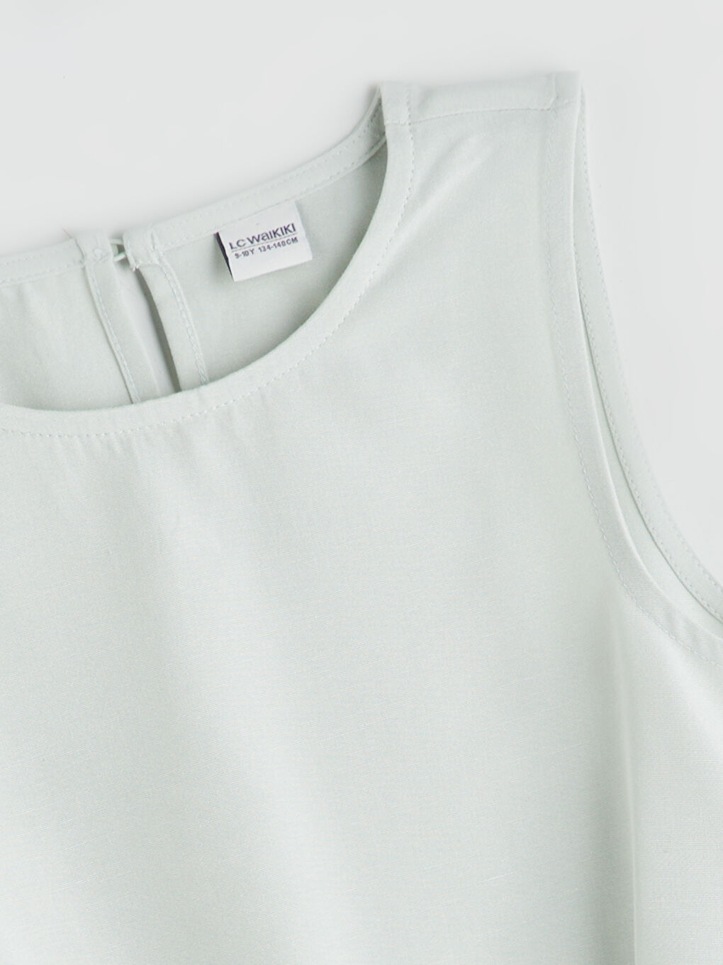 Crew Neck Linen Blend Girls' Blouse-1