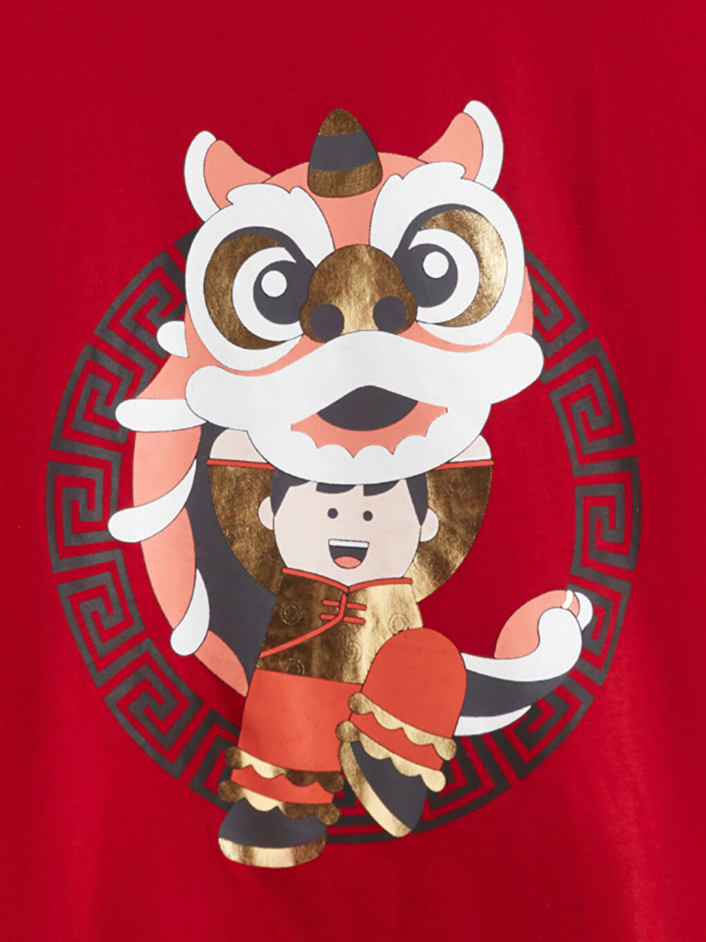 Kırmızı Bisiklet Yaka Erkek Çocuk Tişört-2