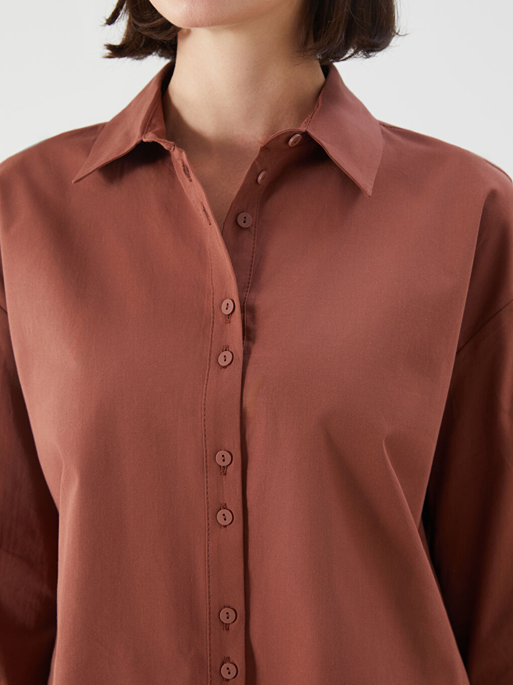 LCWAIKIKI Classic Crop Women's Shirt -S5Q276Z8-HHA