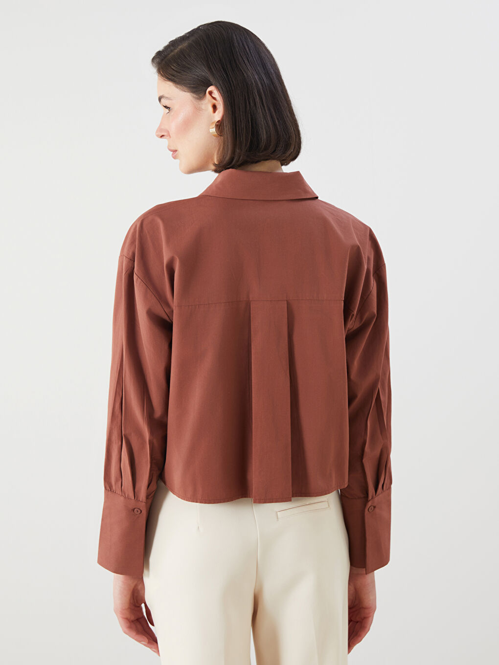 LCWAIKIKI Classic Crop Women's Shirt -S5Q276Z8-HHA