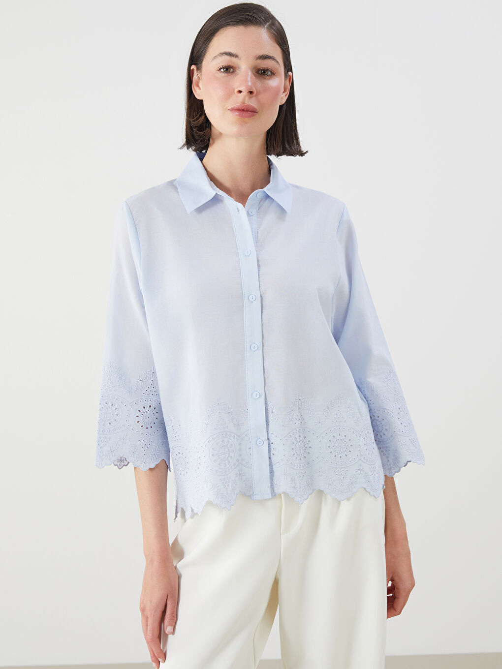 LCWAIKIKI Classic Woman BLUE Shirt -S5Q277Z8-DHU