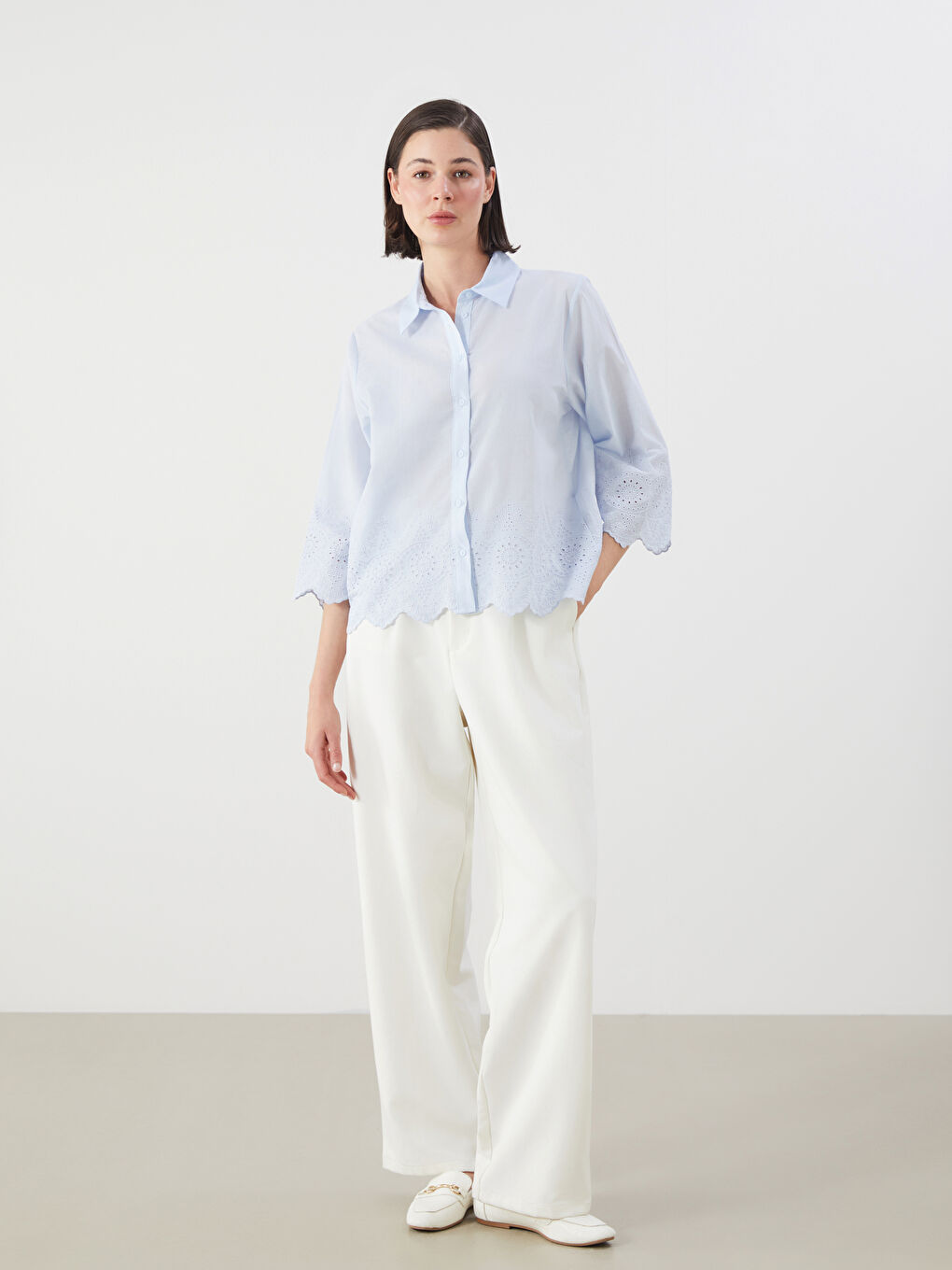 LCWAIKIKI Classic Woman BLUE Shirt -S5Q277Z8-DHU