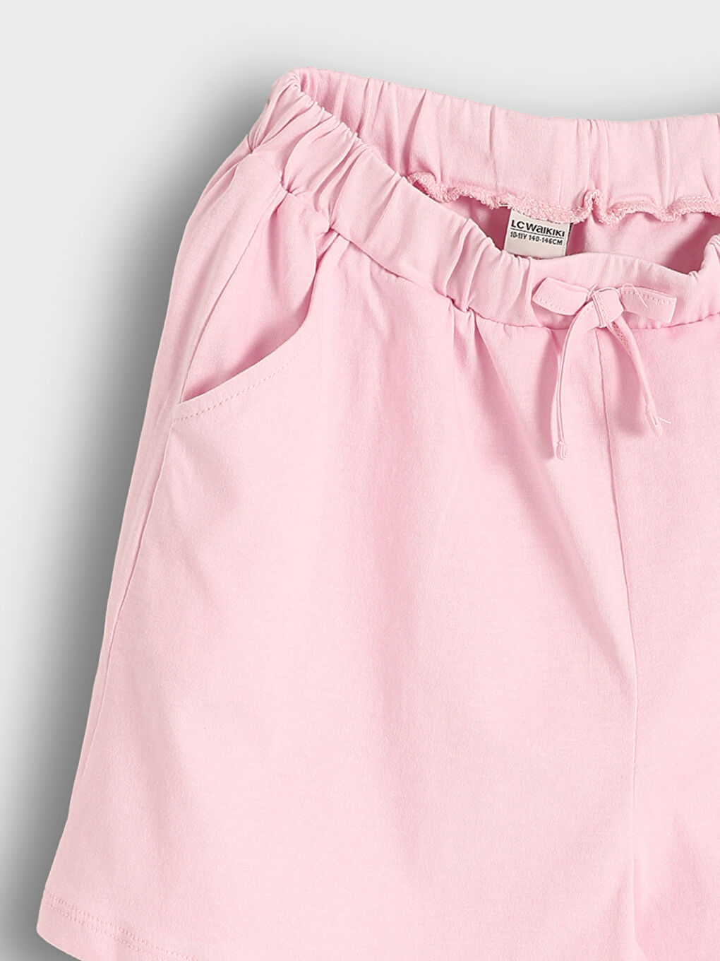 شورت للبنات بخصر مرن أساسي-2