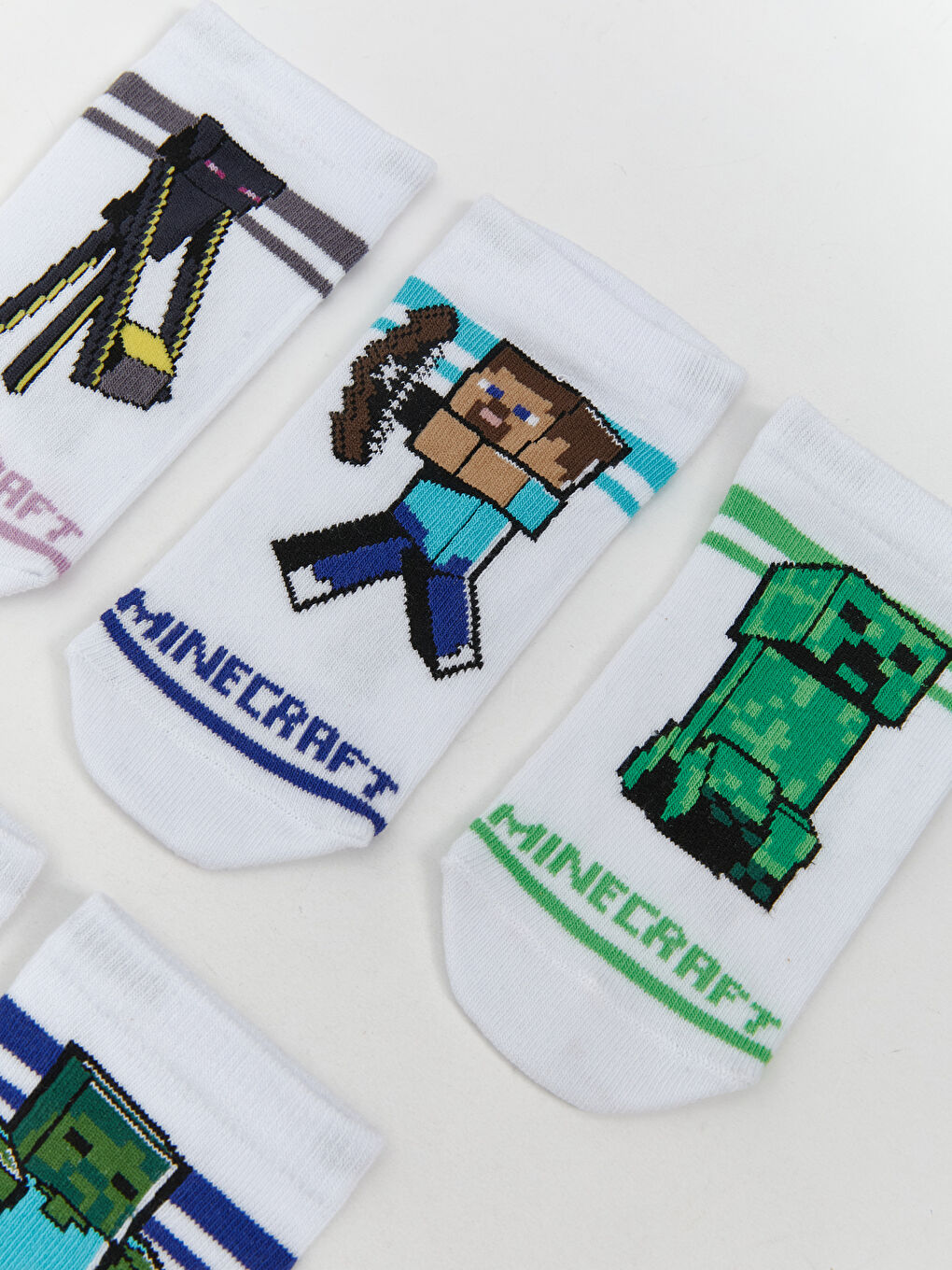 Minecraft Patterned Boys' Trainer Socks 5 Pack -S5Q282Z4-K00