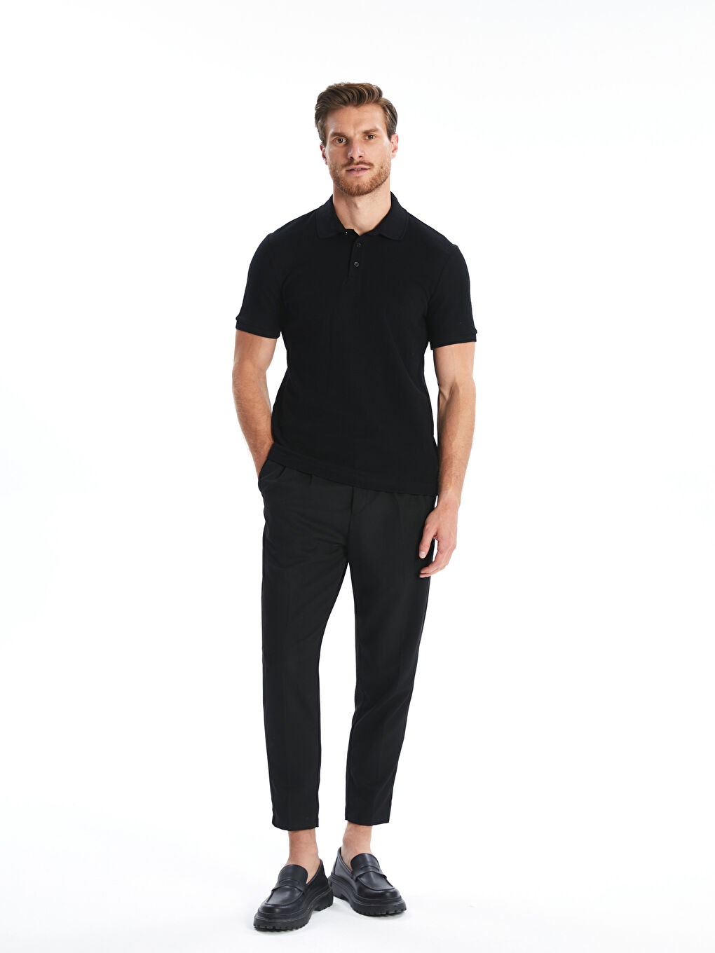 LCW Vision Polo Neck Short Sleeve Men's T-Shirt -S5Q295Z8-CVL