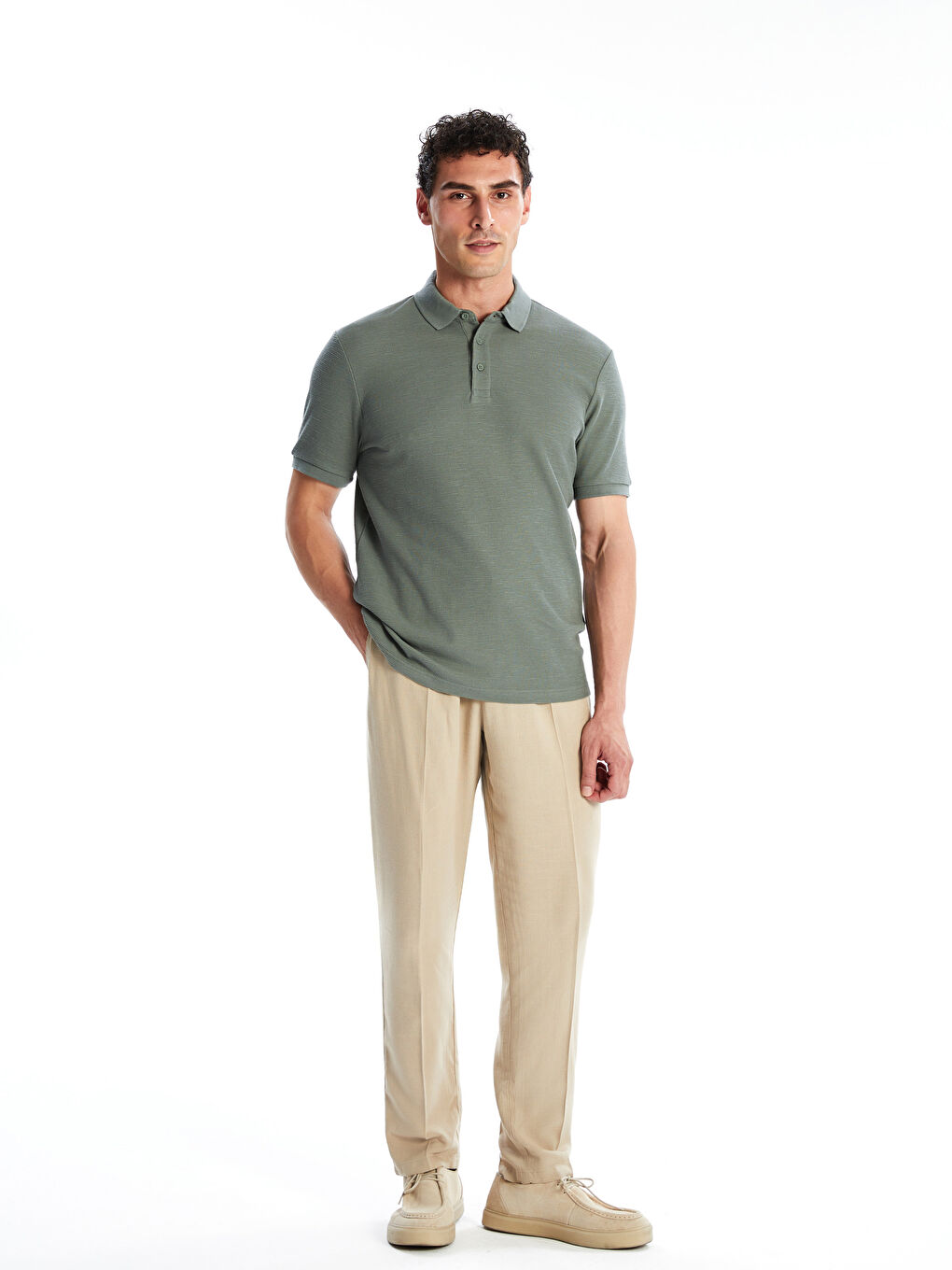 LCW Vision Polo Neck Short Sleeve Men's T-Shirt -S5Q295Z8-GC9