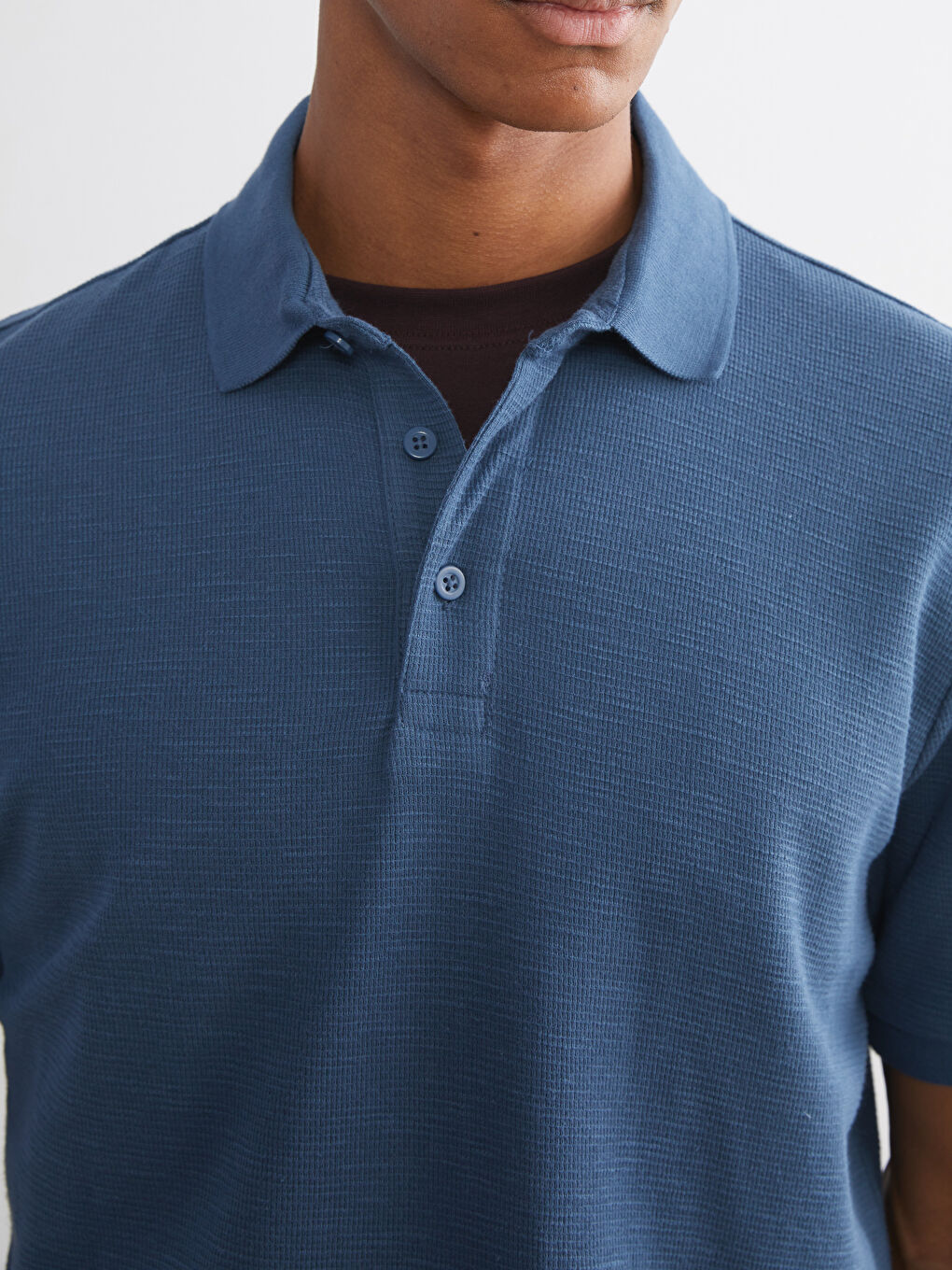 تي شيرت برقبة بولو وكم قصير رجال-2