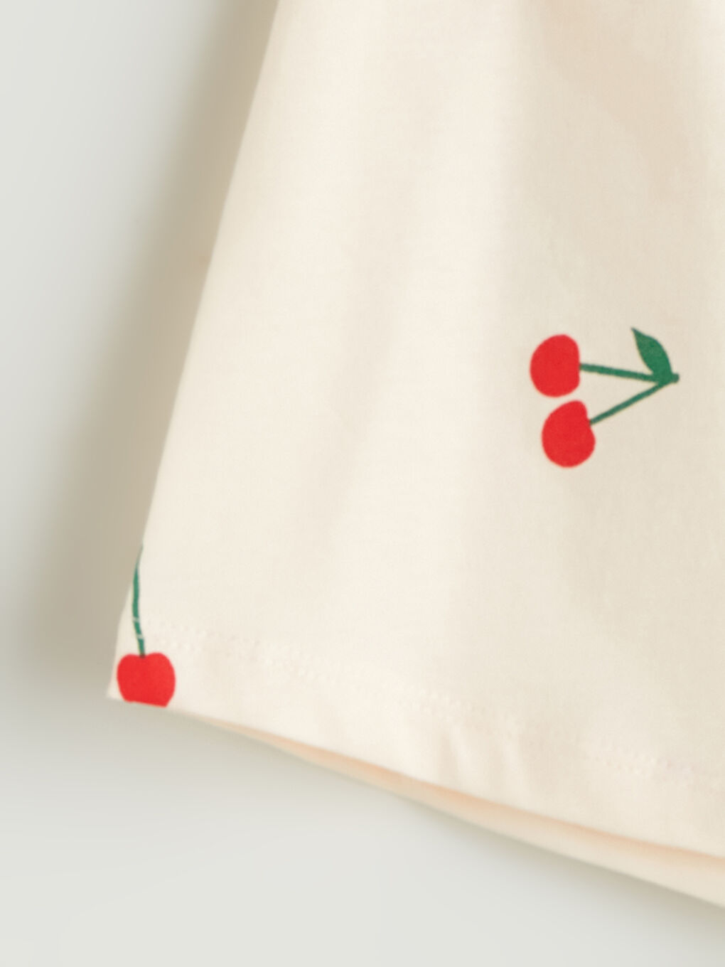 Ekru Kız Çocuk Şortlu Pijama Takımı Anne Kız Kombini-6