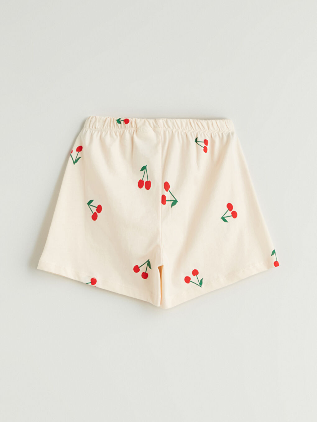 Ekru Kız Çocuk Şortlu Pijama Takımı Anne Kız Kombini-7