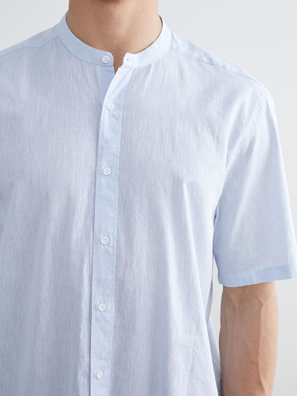 Mavi Regular Fit Hakim Yaka Keten Karışımlı Erkek Gömlek-2