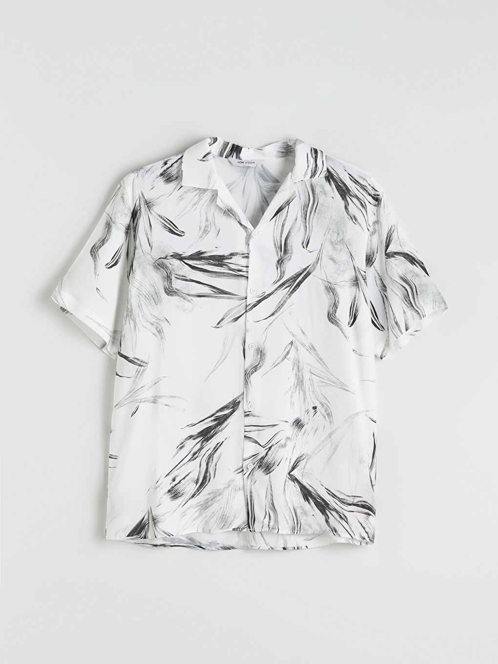 Bej Regular Fit Kısa Kollu Desenli Viskon Erkek Gömlek-4