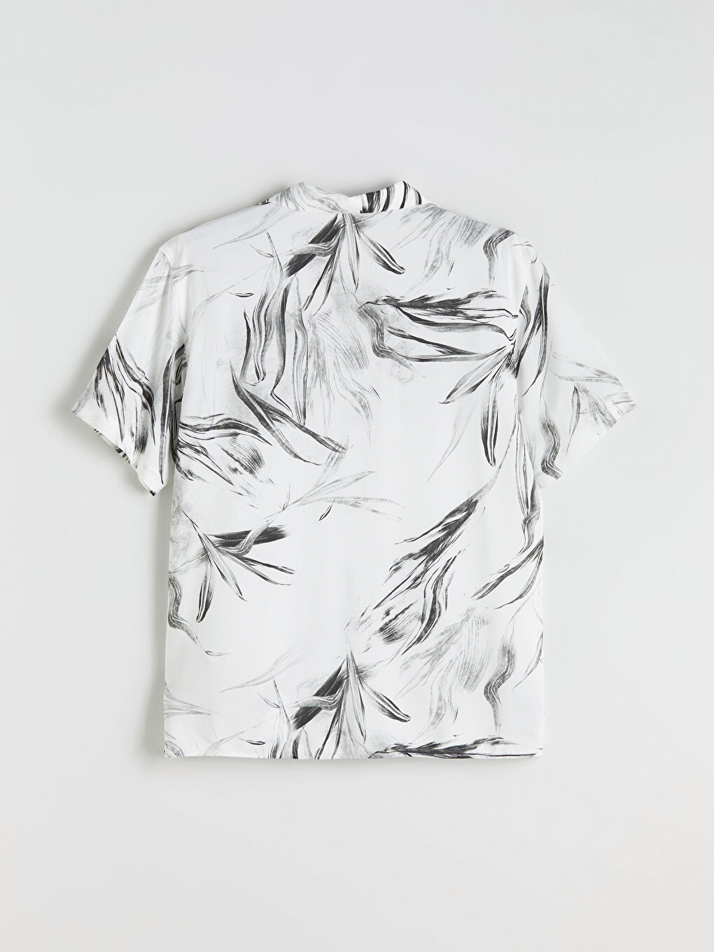 Bej Regular Fit Kısa Kollu Desenli Viskon Erkek Gömlek-5