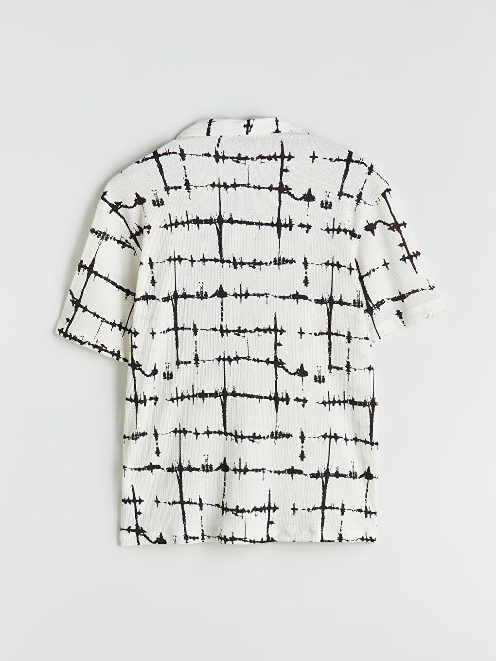 Ekru Regular Fit Resort Yaka Kısa Kollu Desenli Viskon Erkek Gömlek-5