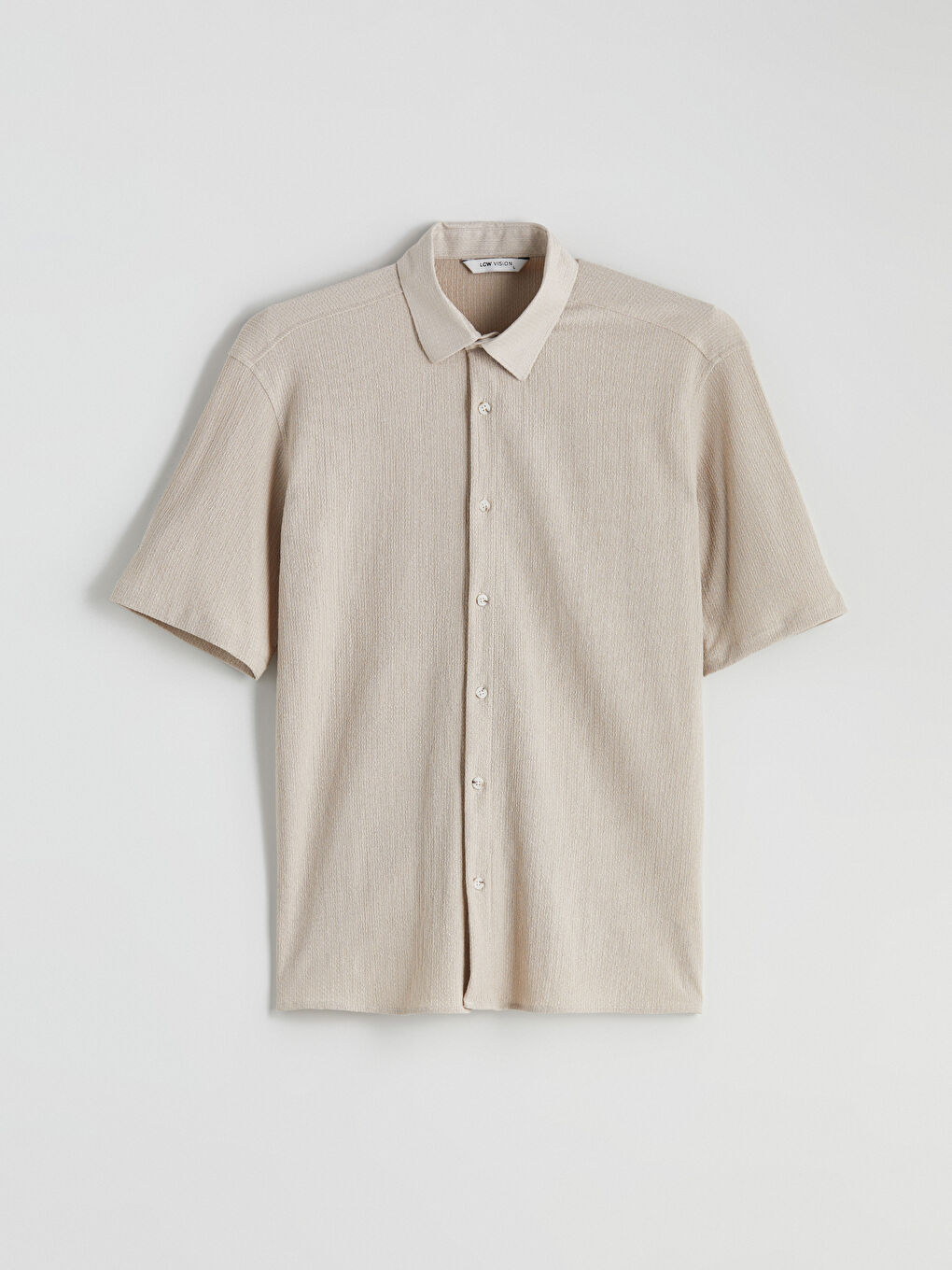 Bej Regular Fit Kısa Kollu Erkek Gömlek-4