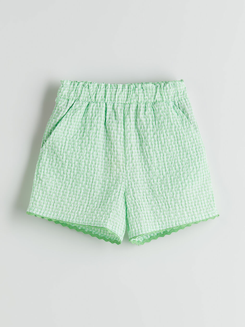 Elastic Waist Plaid Girl Shorts -S5Q362Z4-LME