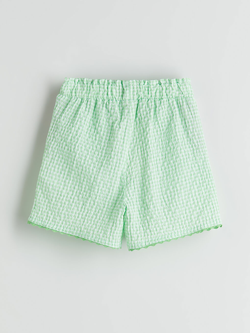 Elastic Waist Plaid Girl Shorts -S5Q362Z4-LME