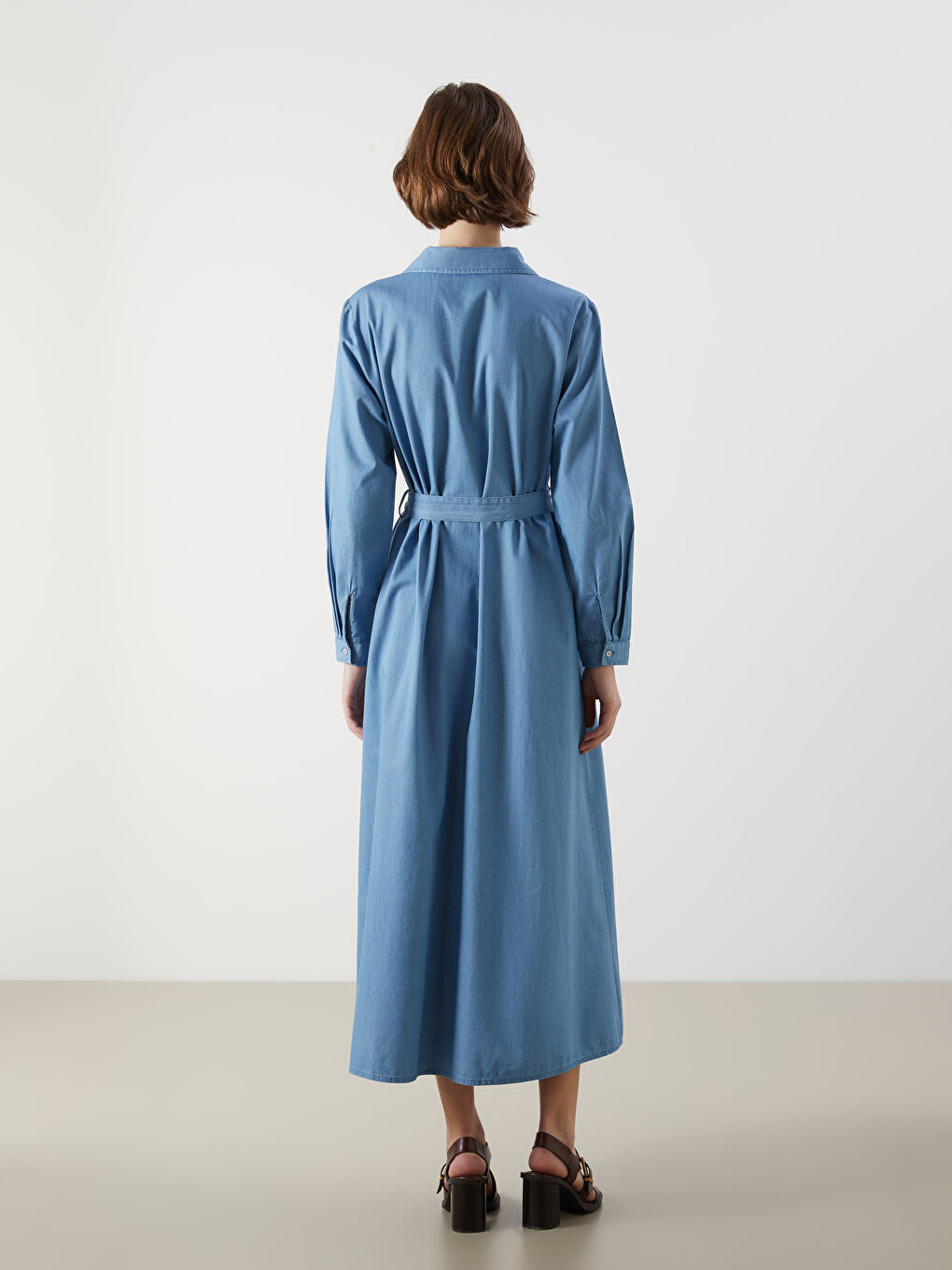Shirt Collar Women Jean Dress -S5Q371Z8-311
