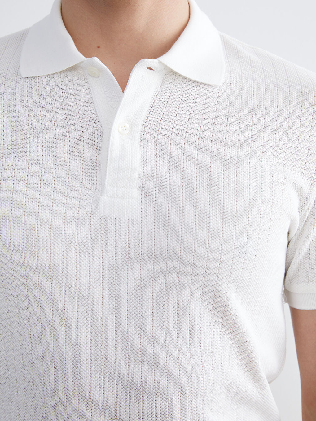 Bej Polo Yaka Pike Erkek Tişört-4