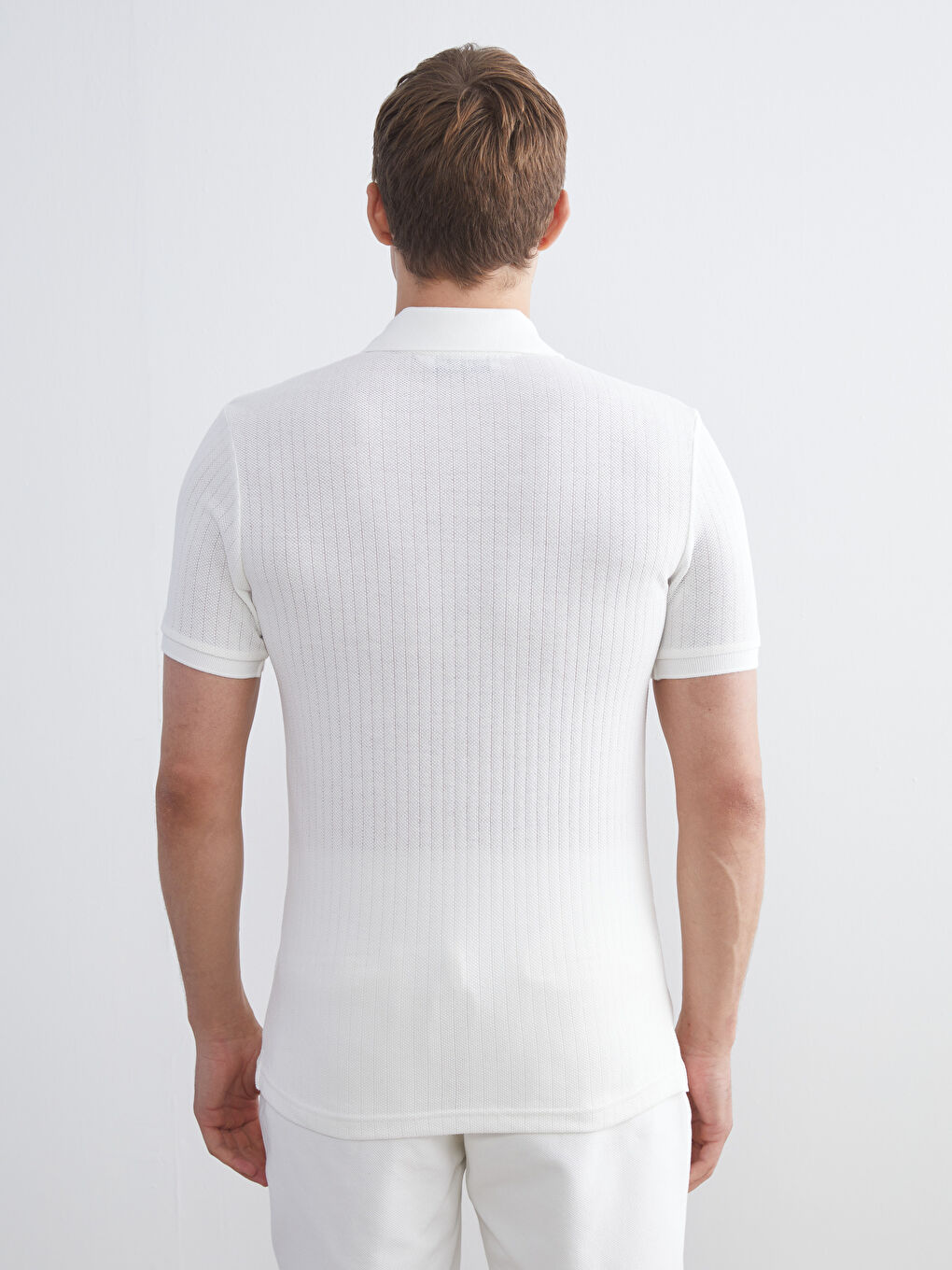 Bej Polo Yaka Pike Erkek Tişört-6