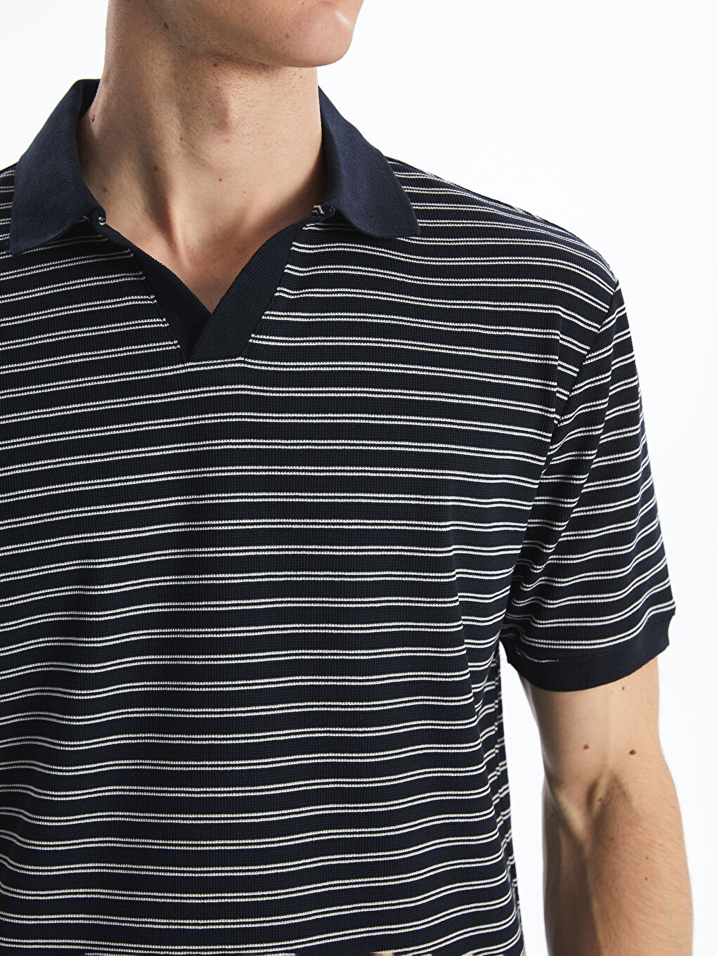 Polo Neck Striped Men's T-Shirt -S5Q390Z8-LGS
