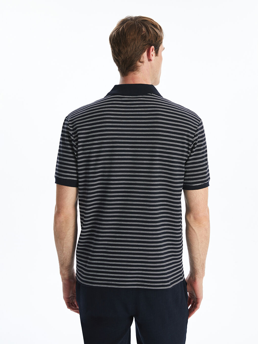 Polo Neck Striped Men's T-Shirt -S5Q390Z8-LGS