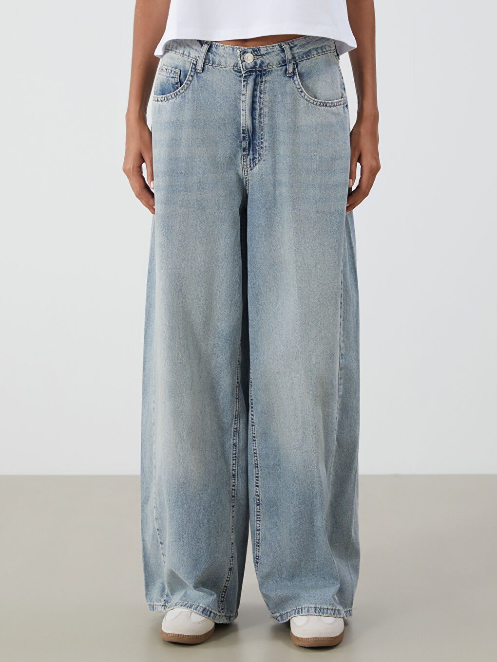 Mavi Wideleg Kadın Jean Pantolon-1