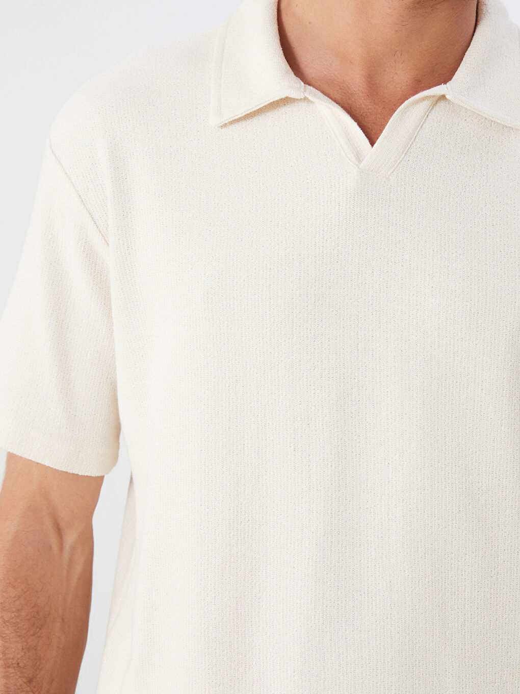 Bej Polo Yaka Erkek Tişört-2