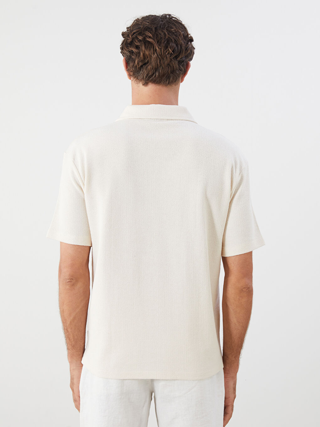 Bej Polo Yaka Erkek Tişört-3