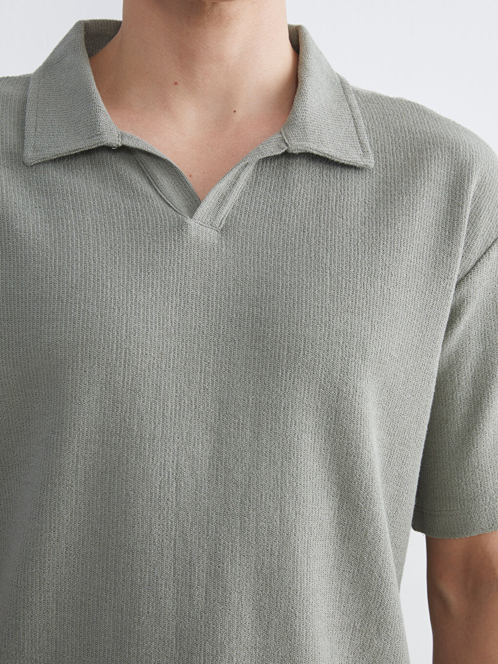 Haki Polo Yaka Erkek Tişört-2