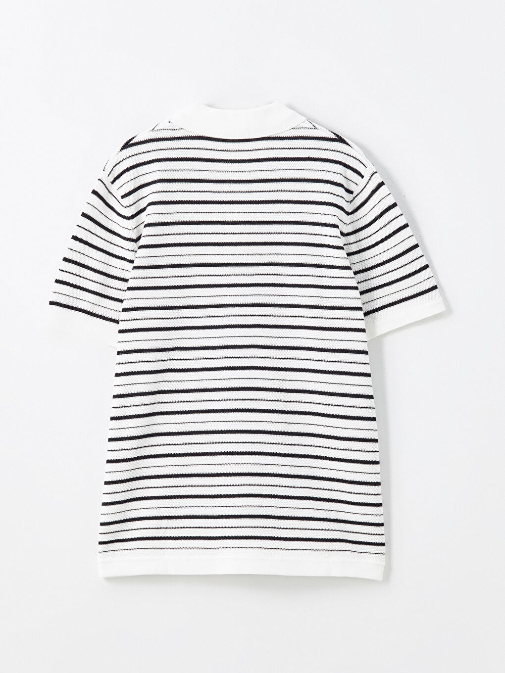 Polo Neck Short Sleeve Striped Men's Knitwear Sweater-11