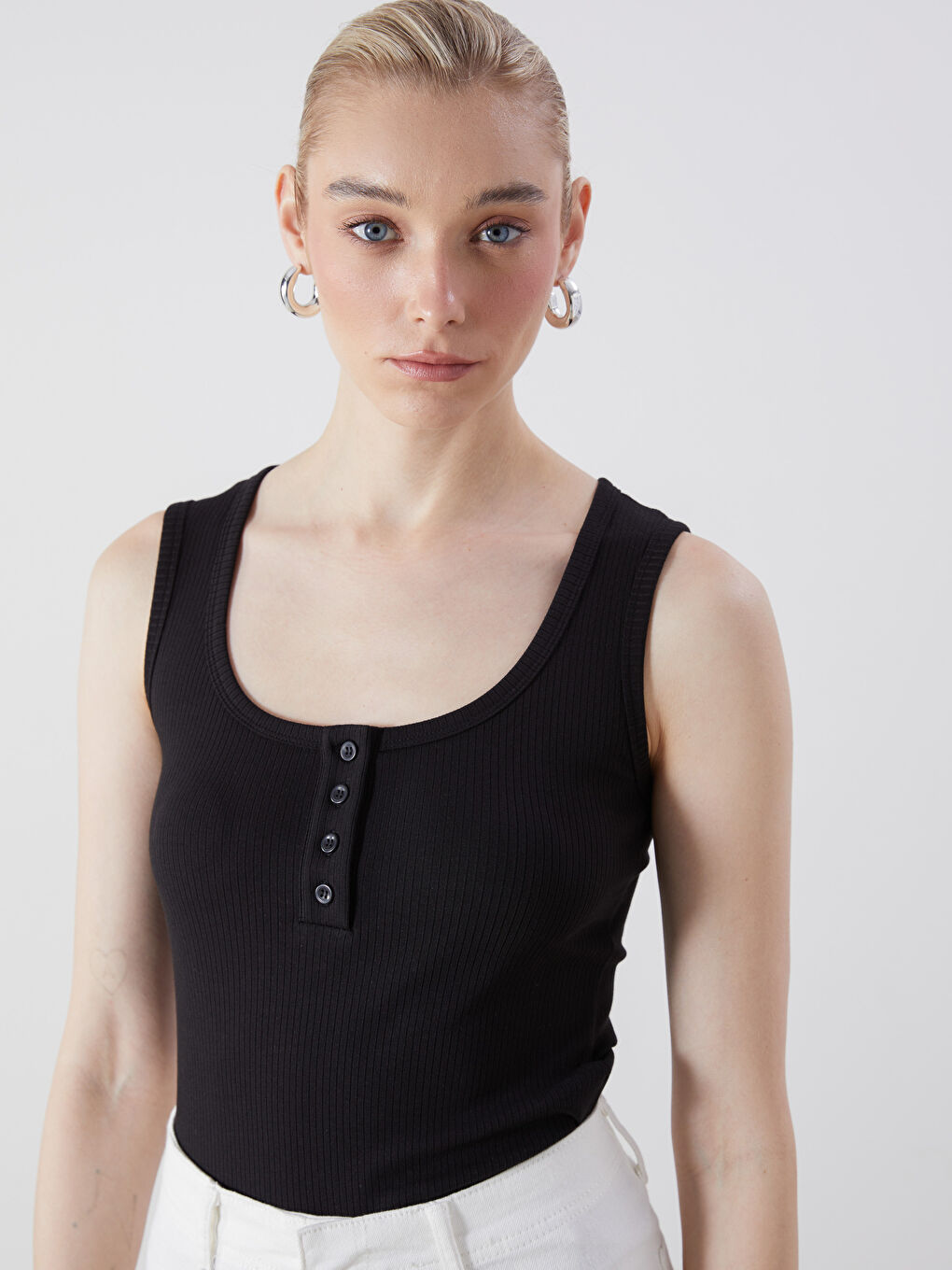 LCW Vision U Neck Women's Tank Top -S5Q422Z8-CVL