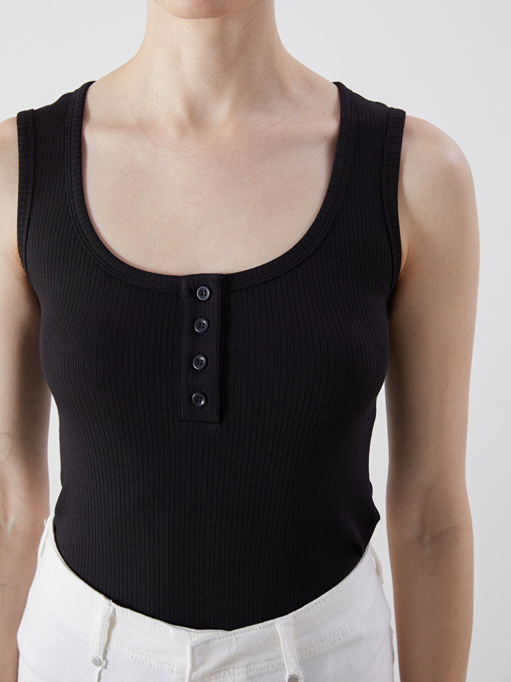 LCW Vision U Neck Women's Tank Top -S5Q422Z8-CVL