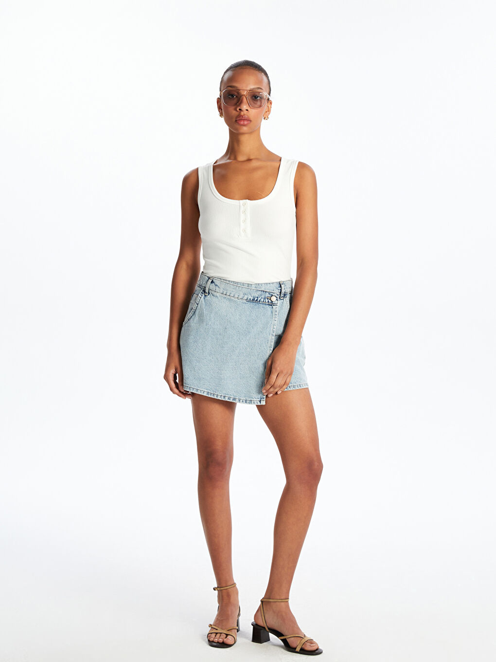 LCW Vision U Neck Women's Tank Top -S5Q422Z8-R9J