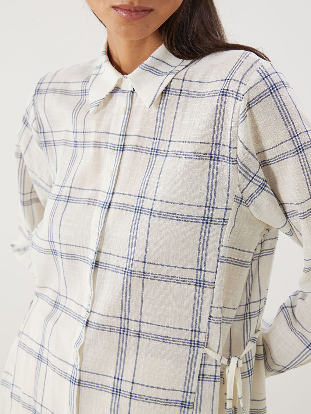 LCWAIKIKI Classic Plaid Women's Shirt Tunic -S5Q453Z8-LN6