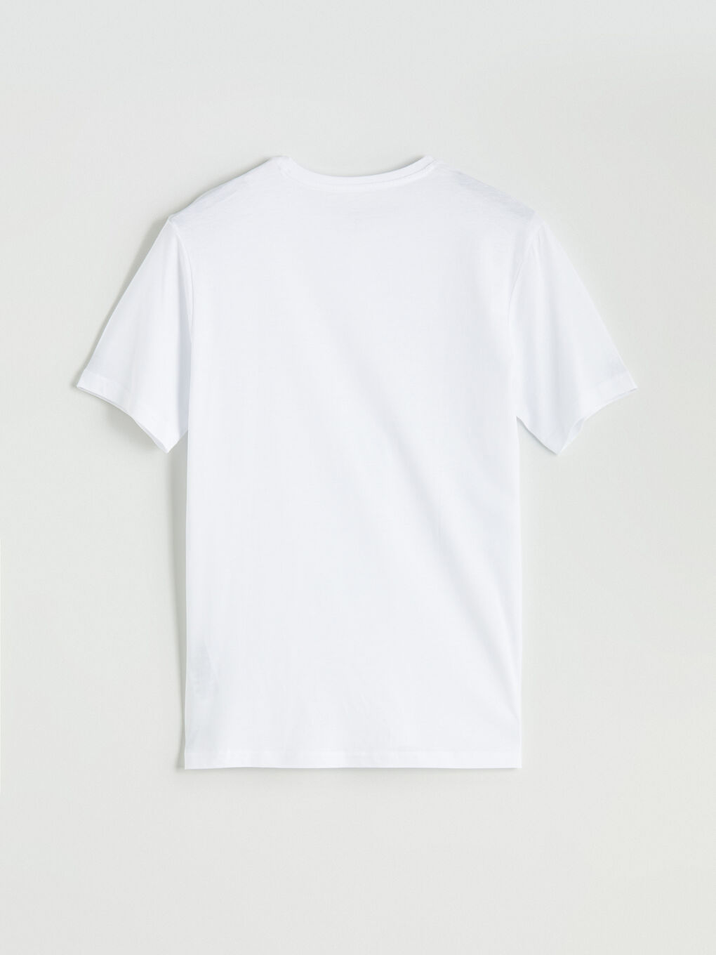 Beyaz Bisiklet Yaka Kısa Kollu Erkek Pijama Üst-5