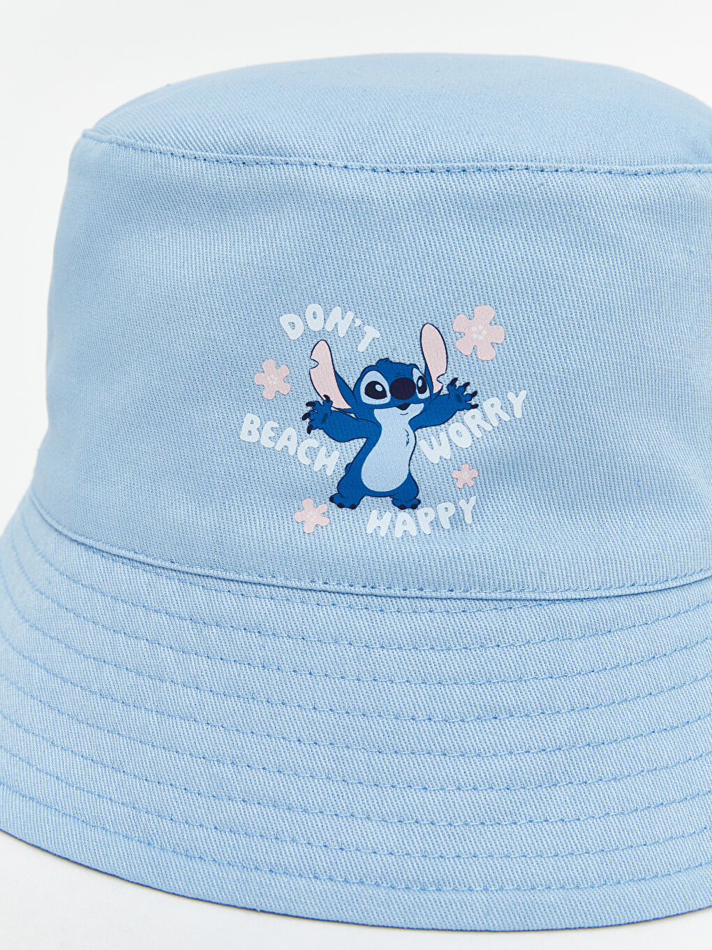 Mavi Stitch Nakışlı Kız Çocuk Bucket Şapka-2