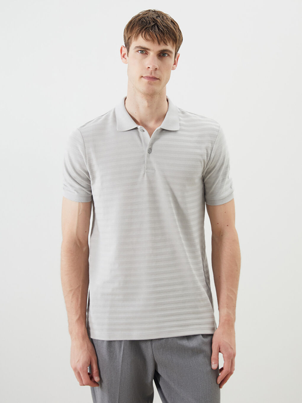 SOUTHBLUE Polo Neck Striped Pique Men's T-Shirt -S5Q462Z8-VK7