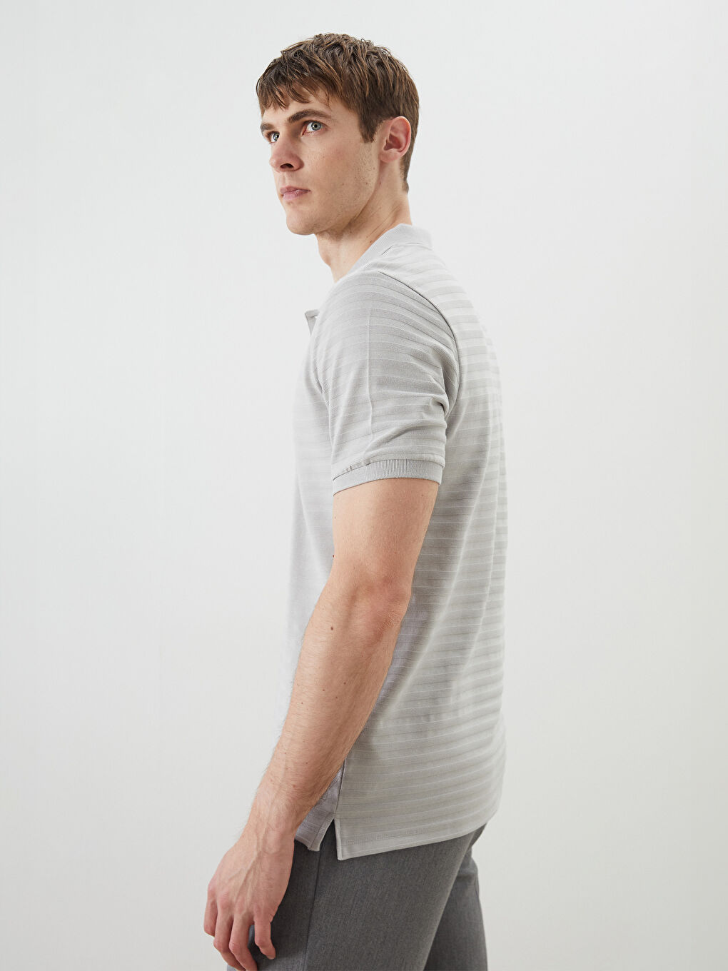 SOUTHBLUE Polo Neck Striped Pique Men's T-Shirt -S5Q462Z8-VK7