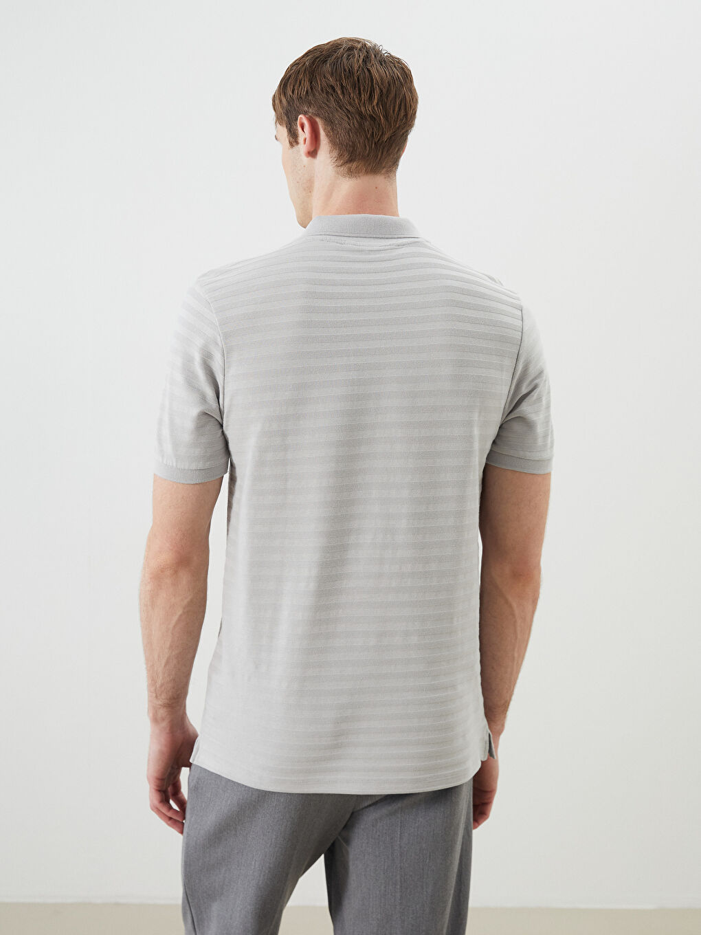 SOUTHBLUE Polo Neck Striped Pique Men's T-Shirt -S5Q462Z8-VK7