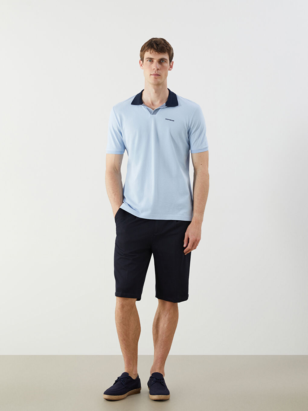 SOUTHBLUE Polo Neck Pique Men's T-Shirt -S5Q479Z8-QJH