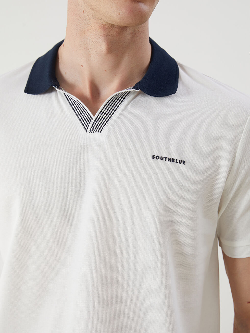 SOUTHBLUE Polo Neck Pique Men's T-Shirt -S5Q479Z8-R9J