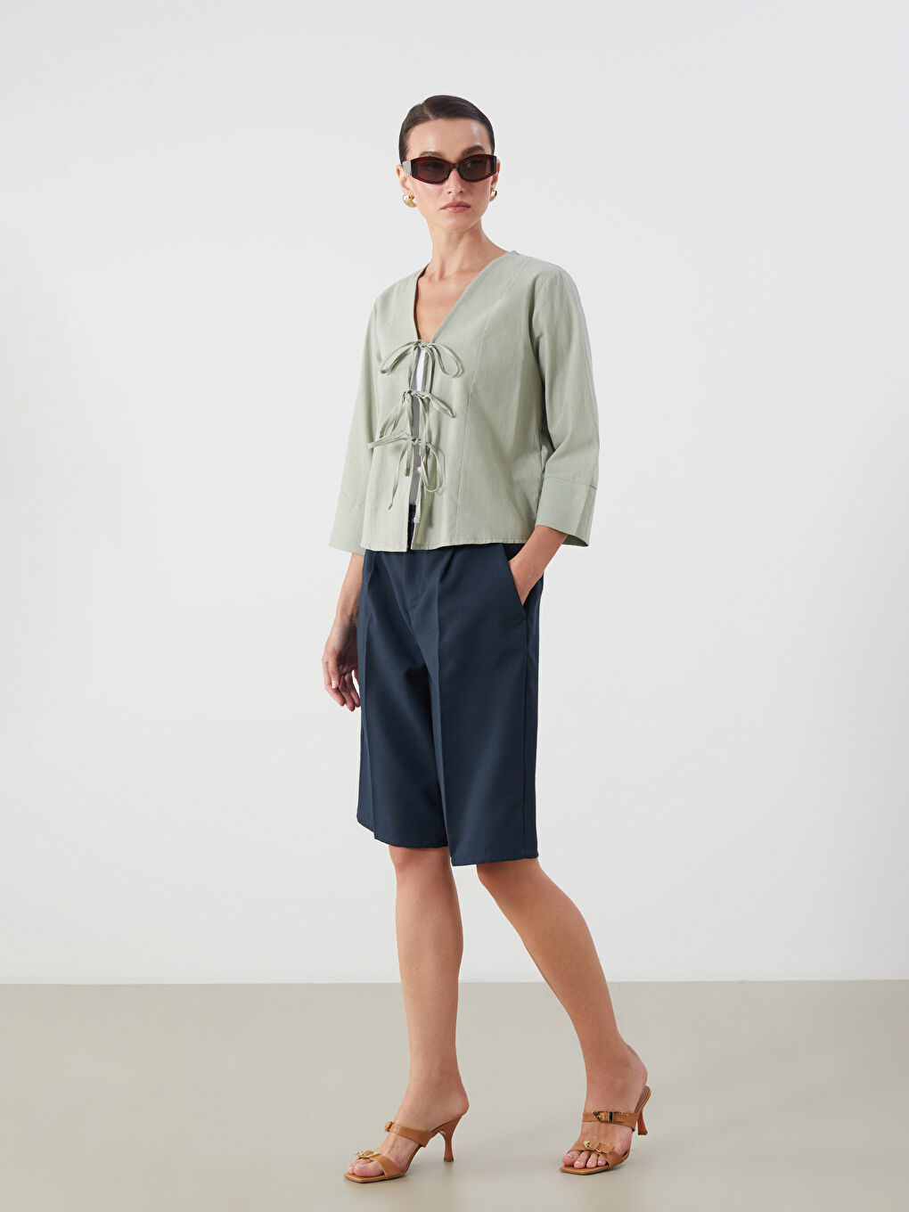 LCWAIKIKI Classic Frau GRÜN Bluse -S5Q495Z8-GGY