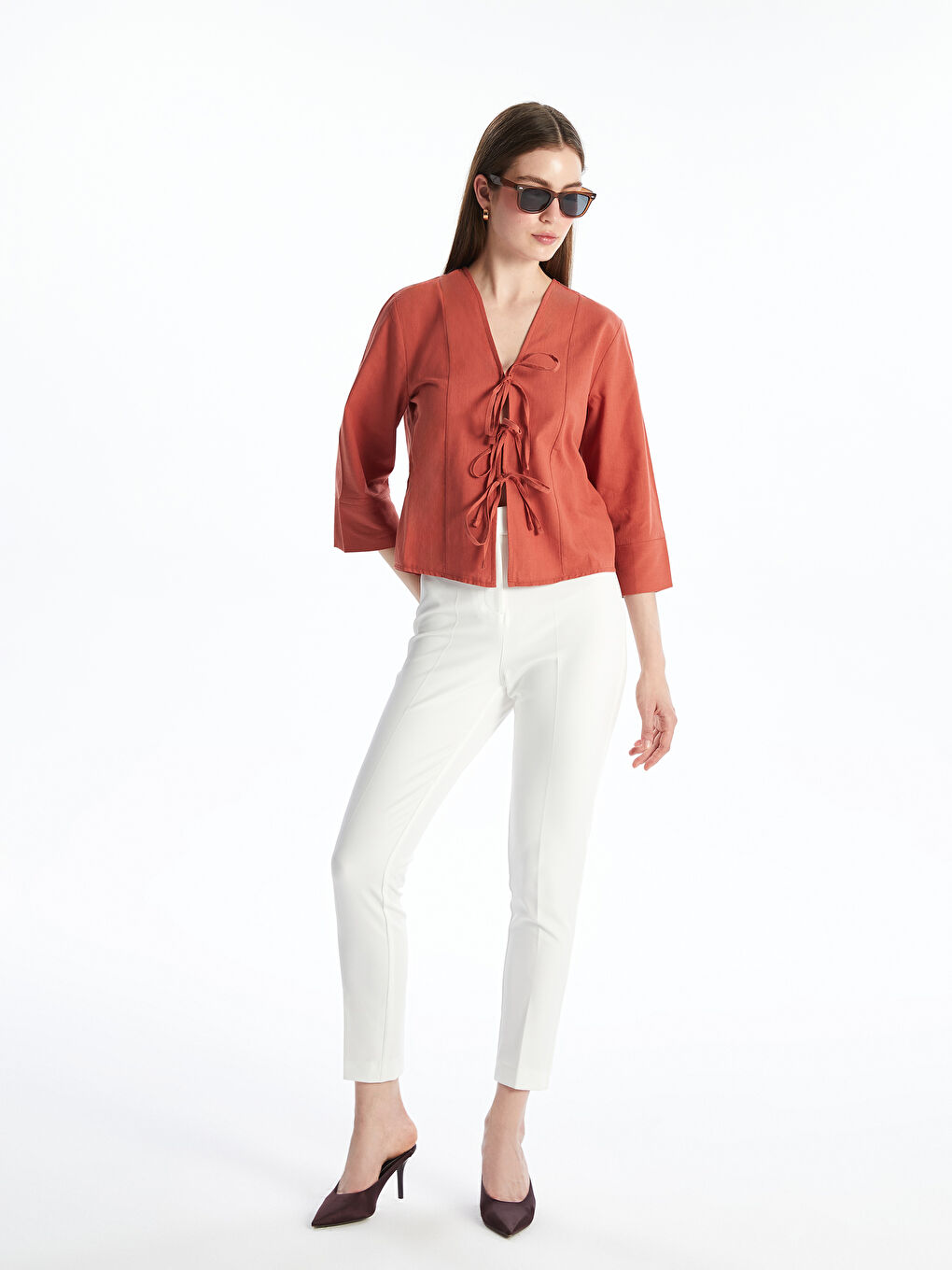 Woman BROWN Blouse -S5Q495Z8-R1Y