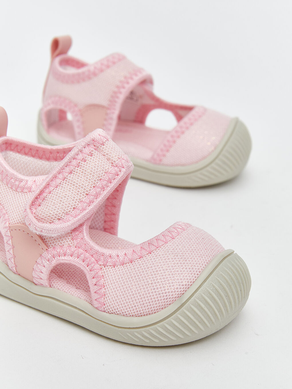 Pembe Cırt Cırtlı Kız Bebek Sandalet-2